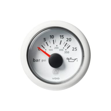 VDO VLW OD meter ∅52mm 12V 25B ring wit