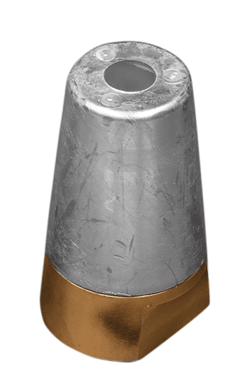 Radice propellermoer met conische aluminium anode