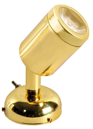 Articulated spotlight polished brass 1 x 1 W HD