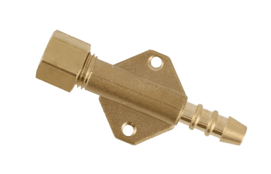 Knelkoppeling 8mm x slangtule op muurplaat