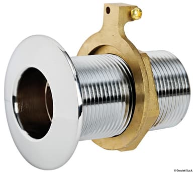 Seacock low edge chromed brass 1"