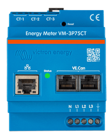 Energiemeter VM-3P75CT (Ethernet en VE.Can voor 3-fase en split-fase, max. 80A per fase)