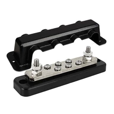 Busbar 250A 2P with 6 screws + cover